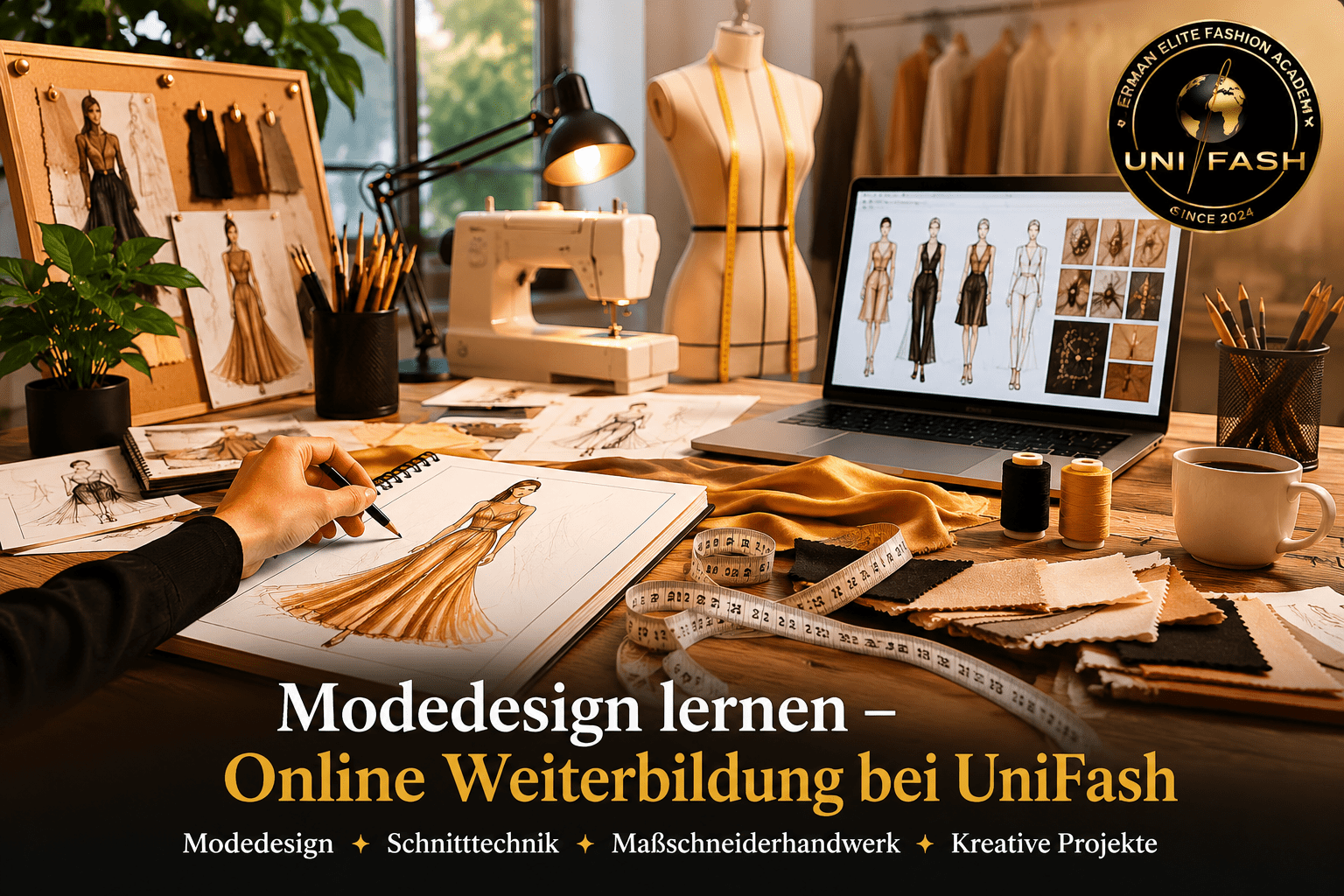 Modedesign lernen mit Modezeichnung, Schnitttechnik, Nähtechnik und Maßschneiderhandwerk